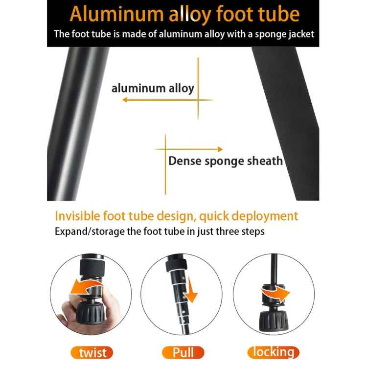 BEXIN P308 Portable Travel Outdoor DSLR Camera Aluminum Alloy Monopod Holder