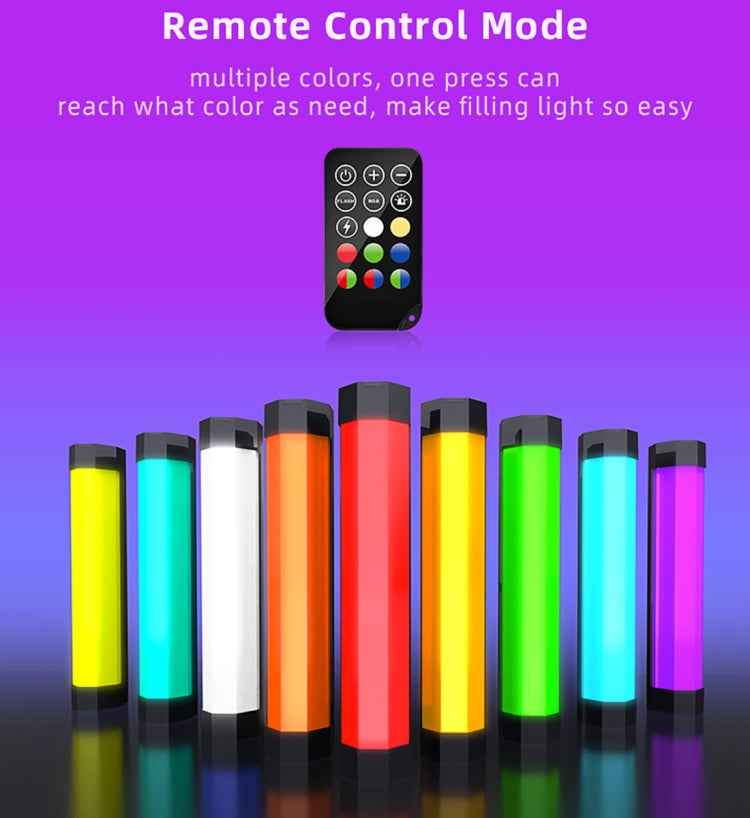 LUXCeO RGB Colorful Photo LED Stick Video Light APP Control Adjustable Color Temperature Waterproof Handheld LED Fill Light with Remote Control
