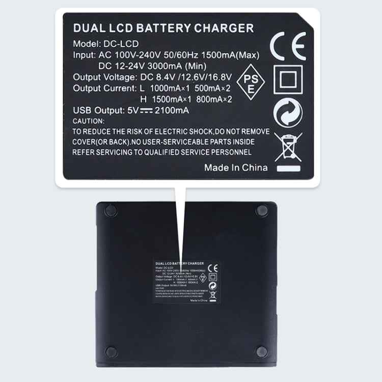 LCD Display Dual Channel Battery Charger with USB Port for Sony NP-F990/NP-F550/NP-F550 Battery, US Plug