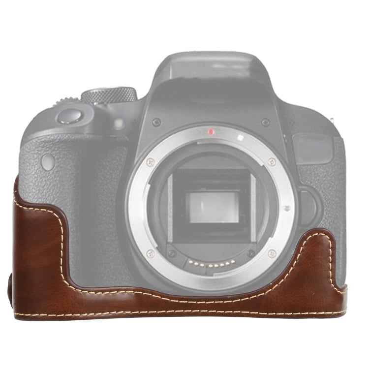 1/4 inch Thread PU Leather Camera Half Case Base for Canon EOS 77D / 800D