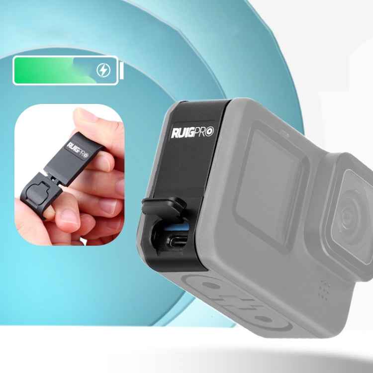 RUIGPRO Aluminum Alloy Battery Side Interface Cover for GoPro HERO10 Black / HERO9 Black