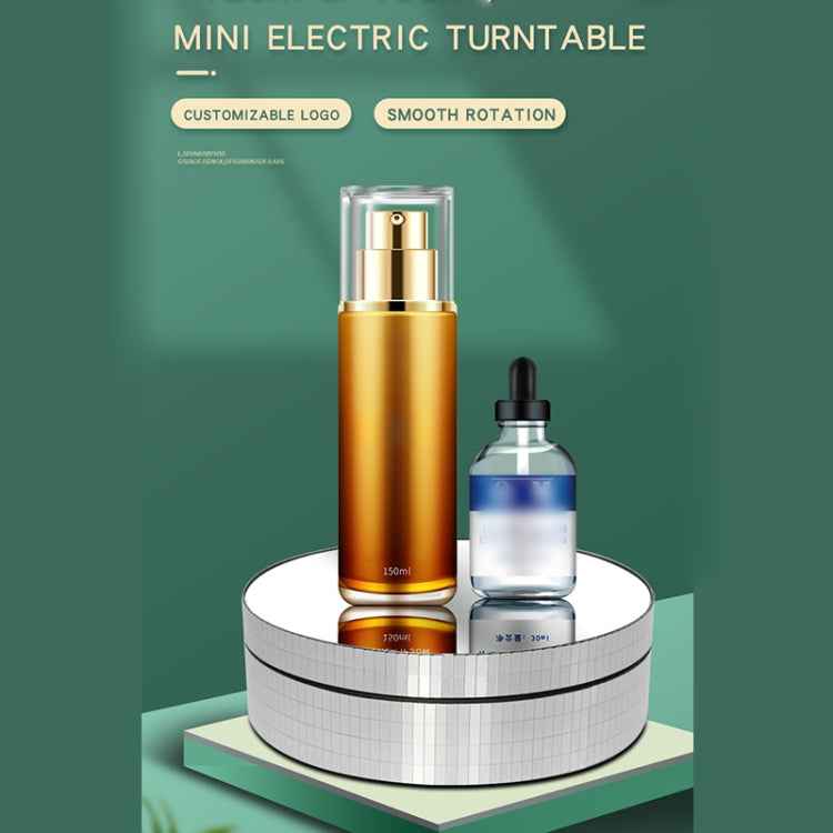12cm 360 Degree Rotating Turntable Mirror Electric Display Stand Video Shooting Props Turntable, Load: 3kg, 12cm Mirror Black, 12cm Mirror White