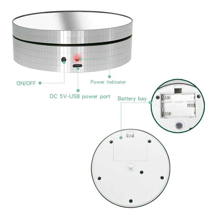 12cm 360 Degree Rotating Turntable Matte Electric Display Stand Video Shooting Props Turntable, Load: 3kg