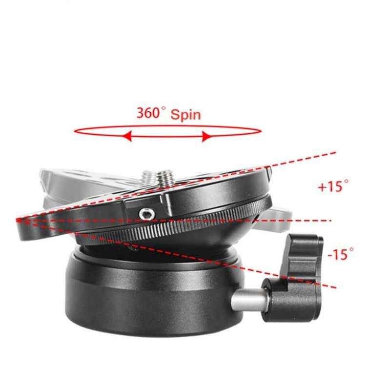 BEXIN DY-60N 3/8 inch Thread Dome Professional Tripod Leveling 360 Degree Panorama Head Base with Bubble Level & 3/8 inch Screw Adapter