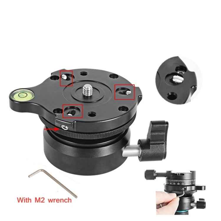 BEXIN DY-60N 3/8 inch Thread Dome Professional Tripod Leveling 360 Degree Panorama Head Base with Bubble Level & 3/8 inch Screw Adapter