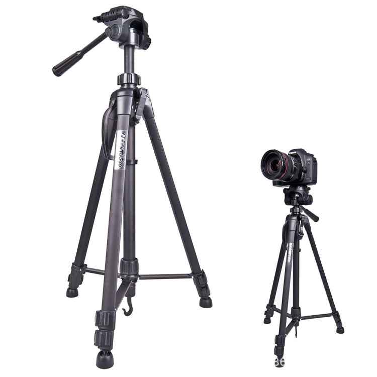 WeiFeng WT-3560 3-Section Folding Legs Live Broadcast Aluminum Alloy Tripod Mount