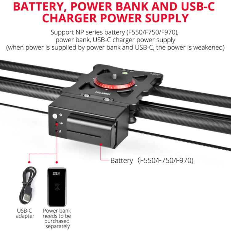 YELANGU L80TC 80cm Electrical Slide Rail Track with 2.4GHz Remote Control for SLR Cameras / Video Cameras
