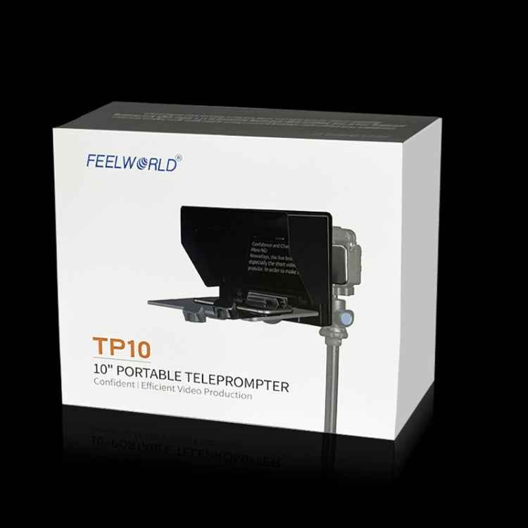 FEELWORLD TP10 Portable 10-inch Folding Teleprompter with Remote Control Lens Adapter Ring For Below 10 inches Smartphone / Tablet