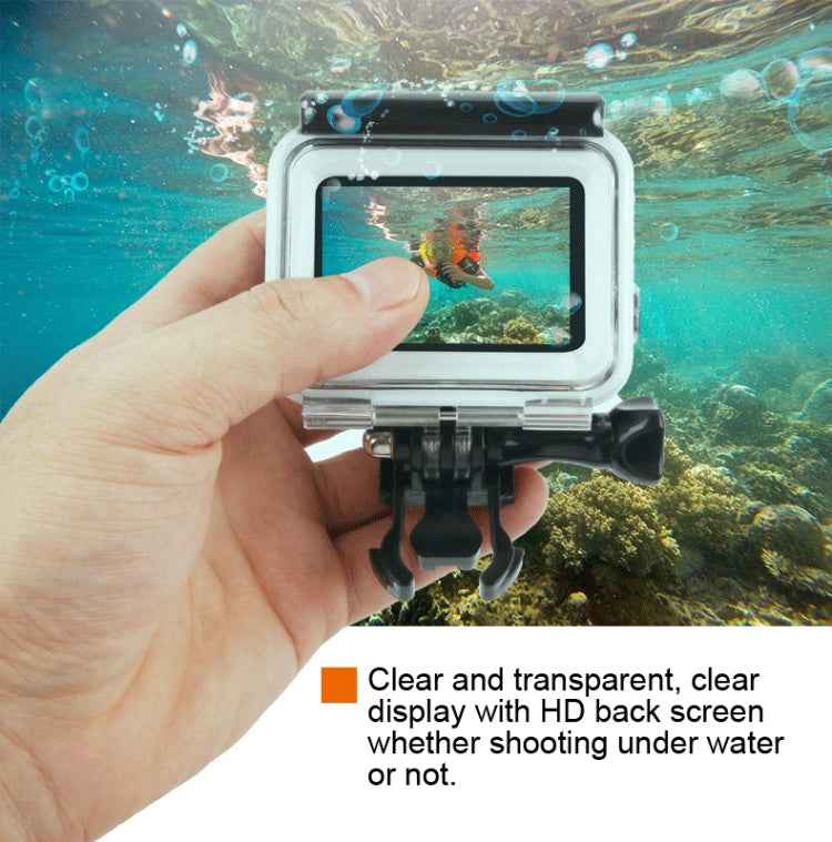 45m Waterproof Housing Protective Case + Touch Screen Back Cover for GoPro NEW HERO /HERO6 /5, with Buckle Basic Mount & Screw & (Purple, Red, Pink) Filters, No Need to Remove Lens