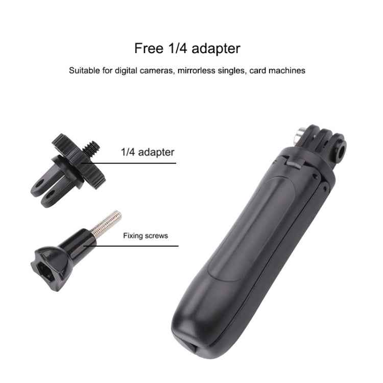 Multi-functional Foldable Tripod Holder Selfie Monopod Stick for GoPro, Insta360, DJI and Other Action Cameras, Length: 12-23cm