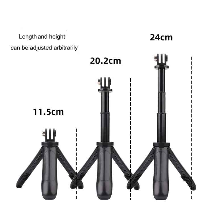 Multi-functional Foldable Tripod Holder Selfie Monopod Stick for GoPro, Insta360, DJI and Other Action Cameras, Length: 12-23cm