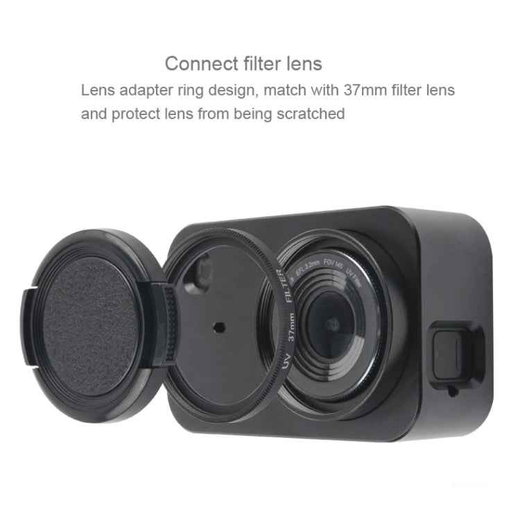 Housing Shell Aluminum Alloy Protective Cage with 37mm Filter Lens & Lens Cap & Screw for Xiaomi Mijia Small Camera