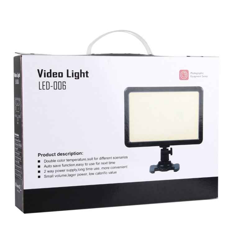 LED-006 104 LED 850LM Dimmable Video Light on-Camera Photography Lighting Fill Light for Canon, Nikon, DSLR Camera