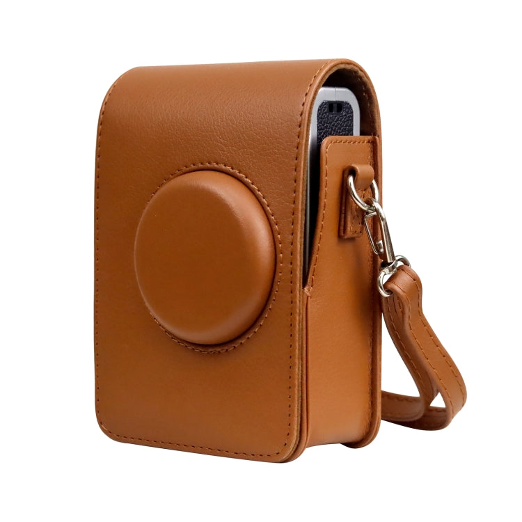 Vertical Full Body Camera PU Leather Case Bag with Strap for FUJIFILM instax mini Evo
