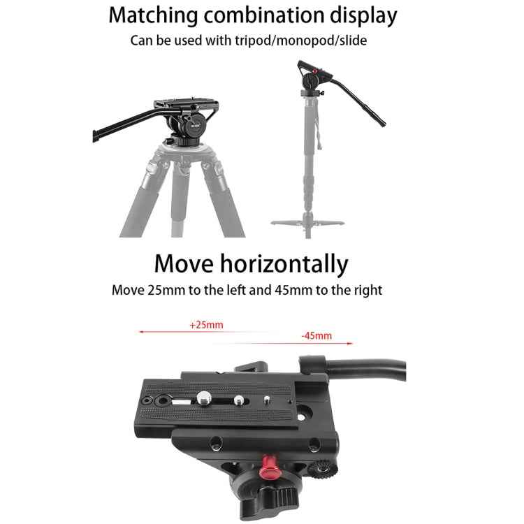 BEXIN VH-105 360 Degree Panorama Heavy Duty Tripod Action Fluid Drag Head
