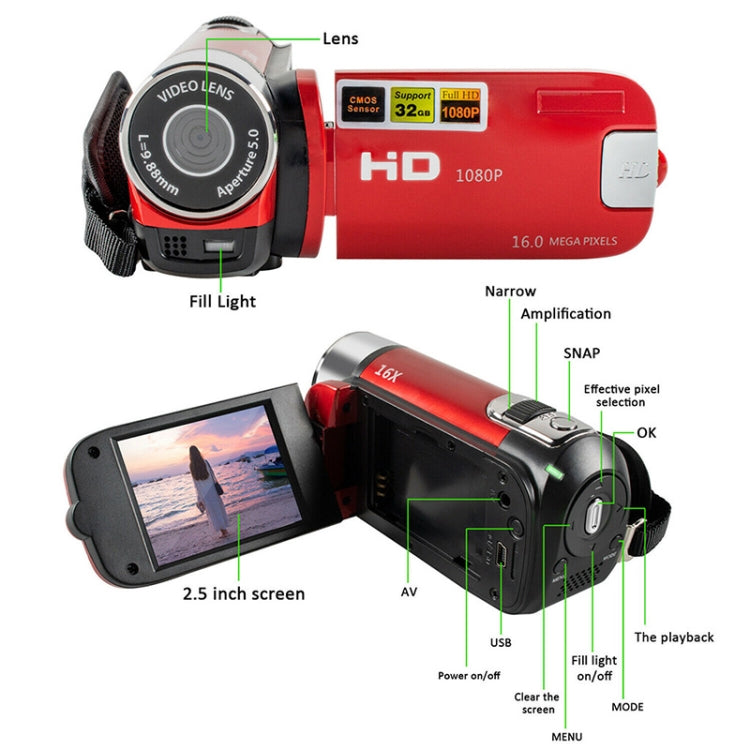 16X Digital Zoom HD 16 Million Pixel Home Travel DV Camera, AU Plug