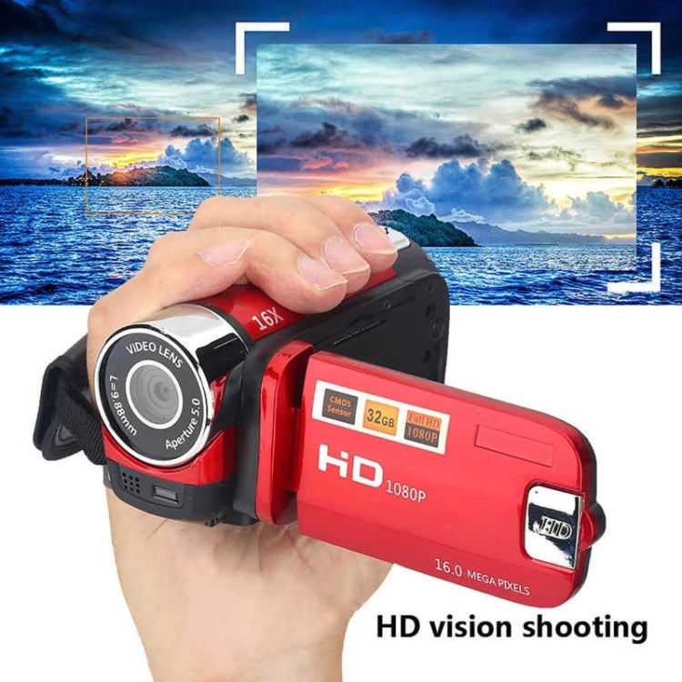 Cámara DV de viaje HD con zoom digital de 16 aumentos y 16 millones de píxeles, enchufe de la UE.