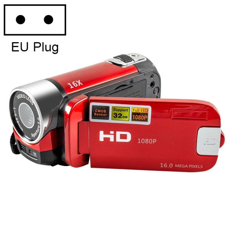 Cámara DV de viaje HD con zoom digital de 16 aumentos y 16 millones de píxeles, enchufe de la UE.