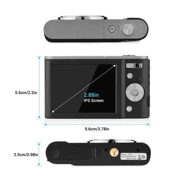 DC302 2.88 inch 44MP 16X Zoom 2.7K Full HD Digital Camera Children Card Camera, US Plug
