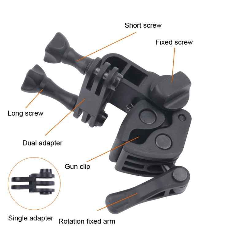 Clamp Mount Connecting Adapter Kit with Waterproof Back Cover for GoPro HERO6 /5