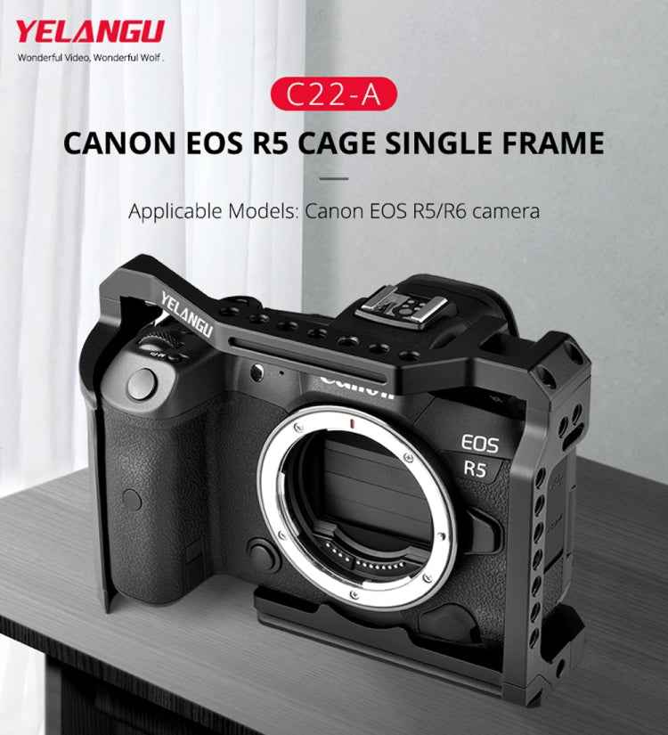 YELANGU C22-A YLG0334B-A Video Camera Cage Stabilizer for Canon EOS R5/R6/R