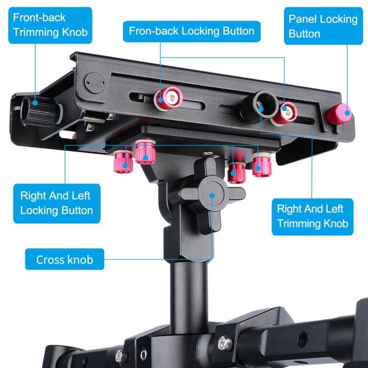 YELANGU S300 4 in 1 Multifunctional Rig + Dual Handheld Shoulder Rig + Monopod + Stabilizer for Cameras / SLR Cameras, Height Range: 63cm-170cm