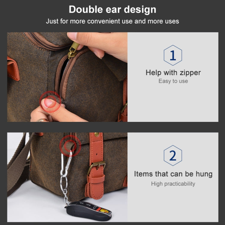 CADEN N1 Simple Retro Multifunctional Canvas Waterproof Digital Camera Photography Bag, N1 Simple Coffee, N1 Simple Beige White