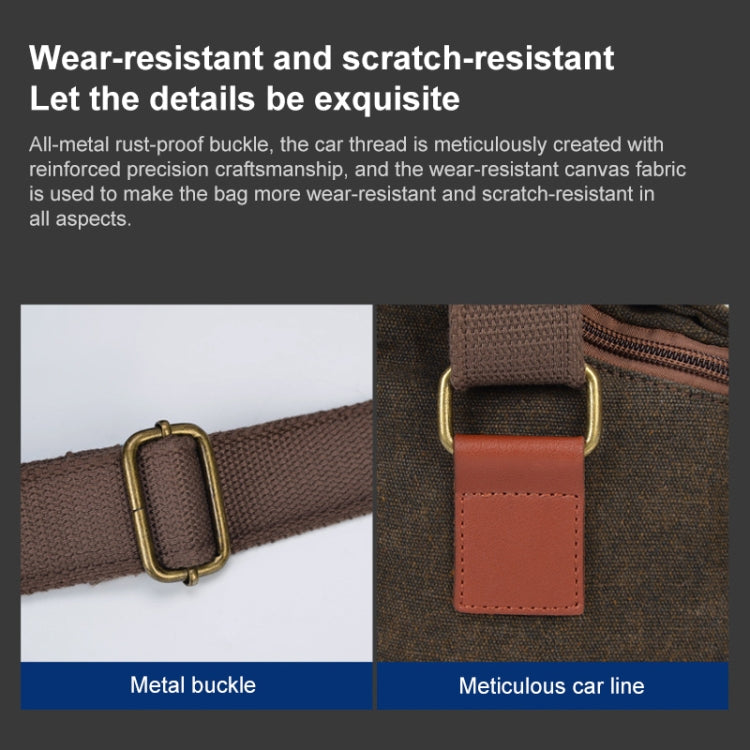 CADEN N1 Simple Retro Multifunctional Canvas Waterproof Digital Camera Photography Bag, N1 Simple Coffee, N1 Simple Beige White