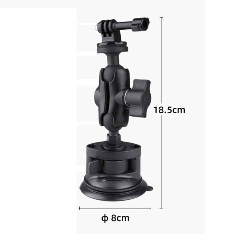 Single Suction Cup Mount Holder with Tripod Adapter & Steel Tether & Safety Buckle
