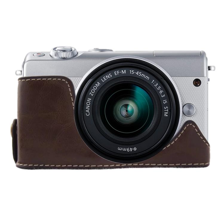 1/4 inch Thread PU Leather Camera Half Case Base for Canon EOS M100, For Canon EOS M100
