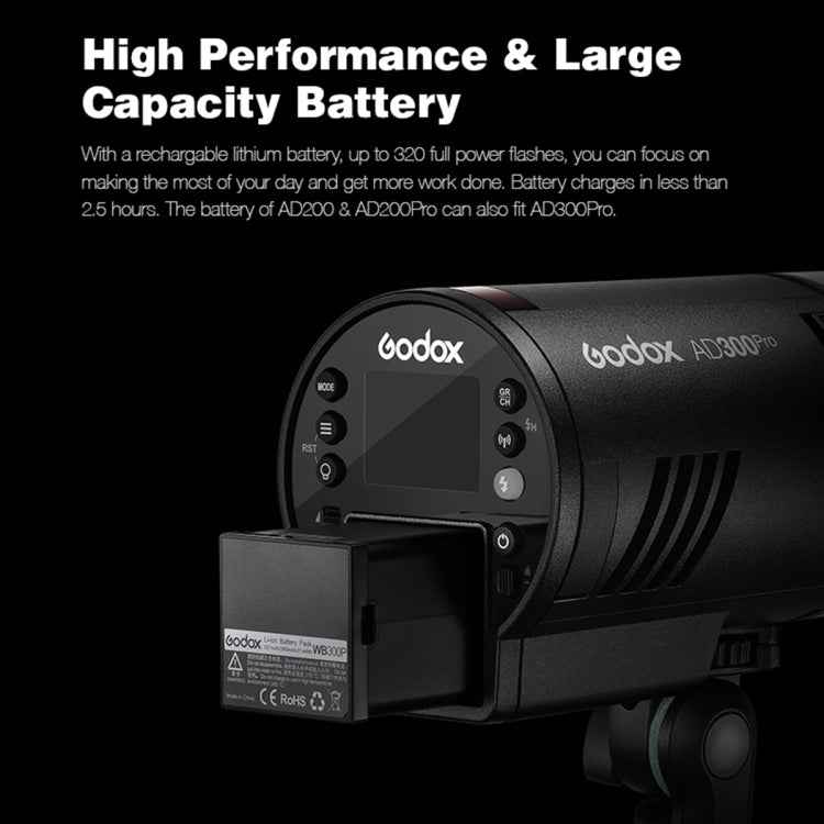 Godox  AD300 Pro 300Ws TTL HSS Pocket Flash Outdoor Speedlite Light Kits