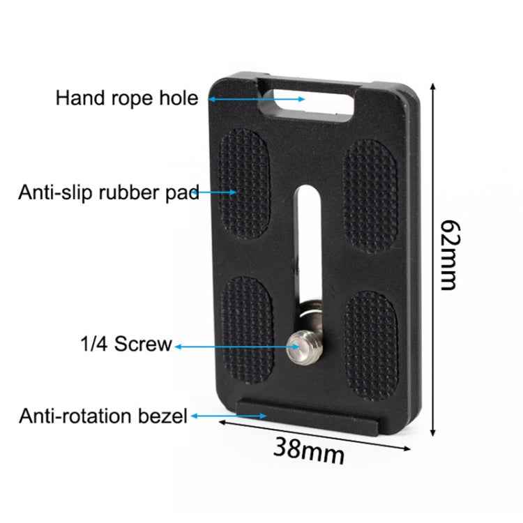BEXIN PL-62 Anti-rotation Quick Release Plate with Rubber Cushion
