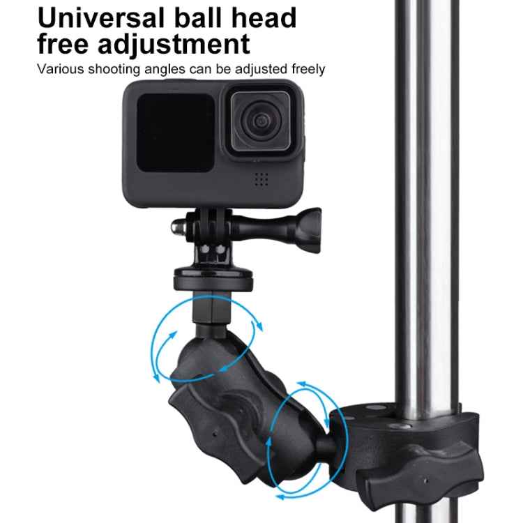 Extended Version 360 Rotation Adjustable Action Camera Bike Motorcycle Handlebar Holder with Phone Clamp