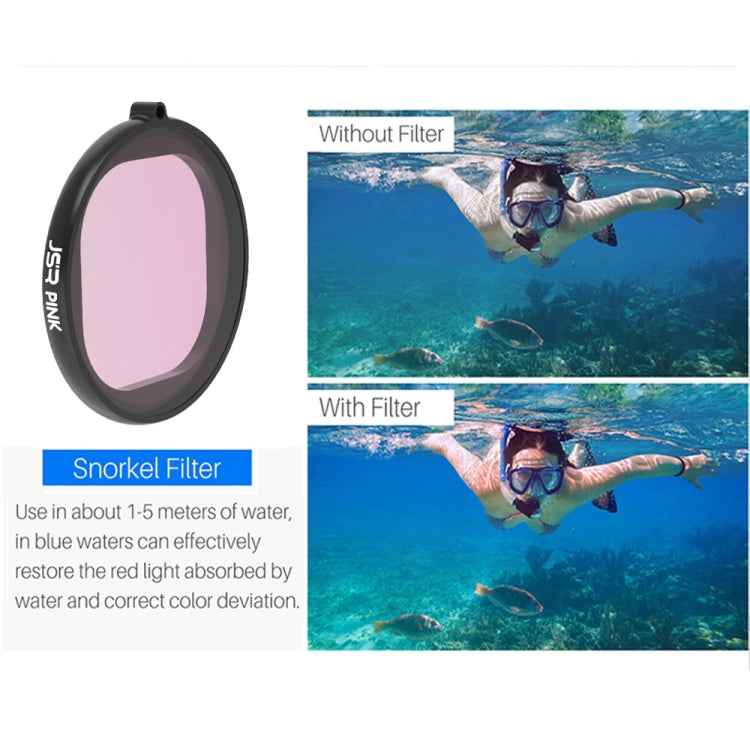 JSR Round Housing Diving 3 in 1 Red + Yellow + Purple Lens Filter for GoPro HERO8 Black