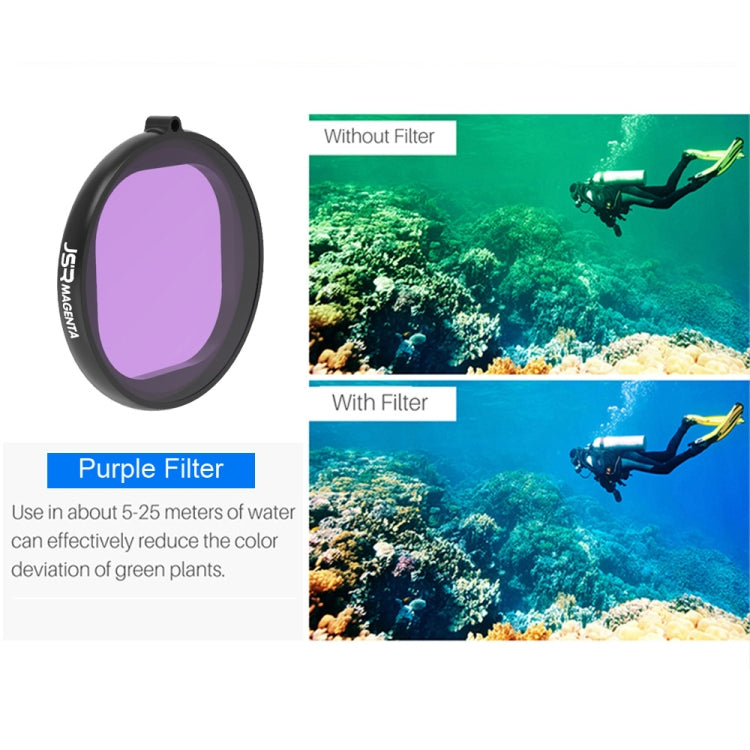 JSR Round Housing Diving 6 in 1 UV + CPL + 16X Macro + Red + Yellow + Purple Lens Filter for GoPro HERO8 Black