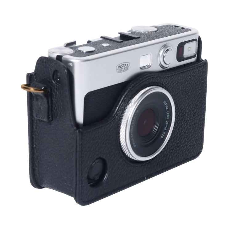For FUJIFILM instax mini Evo Full Body Camera Genuine Leather Case Bag with Strap