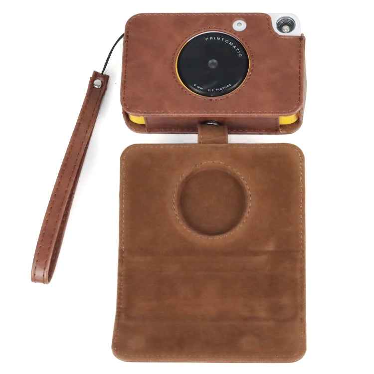 For Kodak PRINTOMATIC Full Body Camera PU Leather Case Bag with Strap