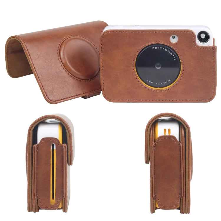 For Kodak PRINTOMATIC Full Body Camera PU Leather Case Bag with Strap