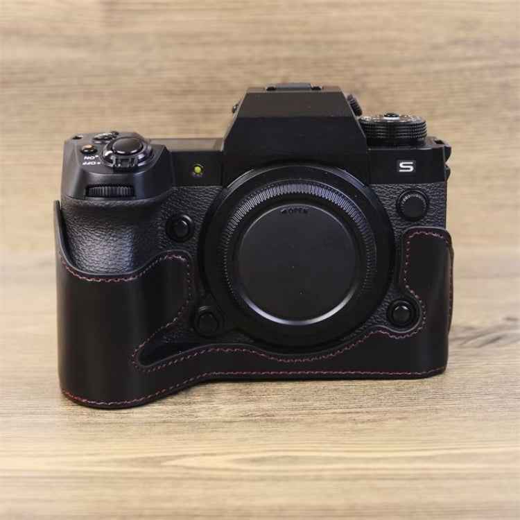 For Fujifilm XH2S 1/4 inch Thread PU Leather Camera Half Case Base