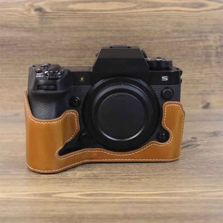 For Fujifilm XH2S 1/4 inch Thread PU Leather Camera Half Case Base