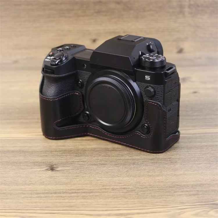 For Fujifilm XH2S 1/4 inch Thread PU Leather Camera Half Case Base