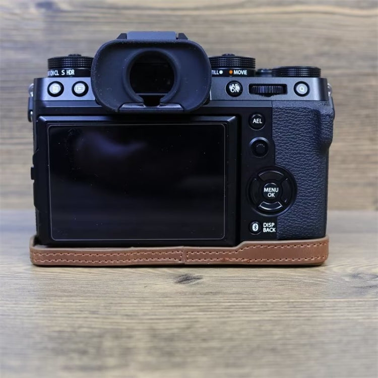 For FUJIFILM X-T5 1/4 inch Thread PU Leather Camera Half Case Base