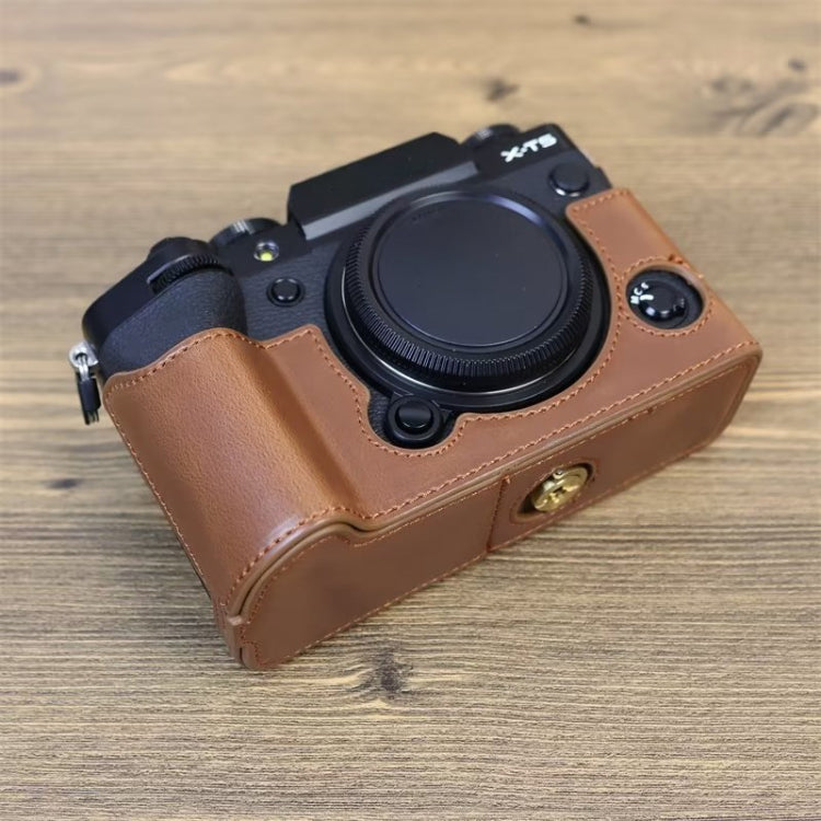 For FUJIFILM X-T5 1/4 inch Thread PU Leather Camera Half Case Base