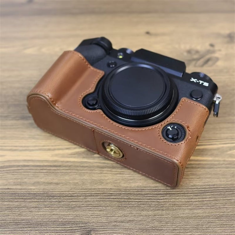 For FUJIFILM X-T5 1/4 inch Thread PU Leather Camera Half Case Base