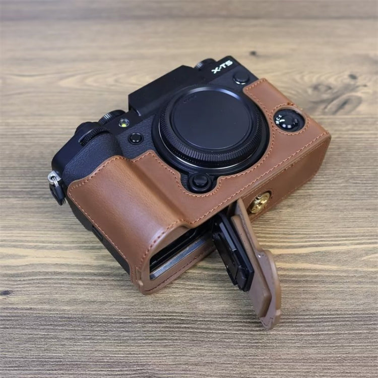 For FUJIFILM X-T5 1/4 inch Thread PU Leather Camera Half Case Base