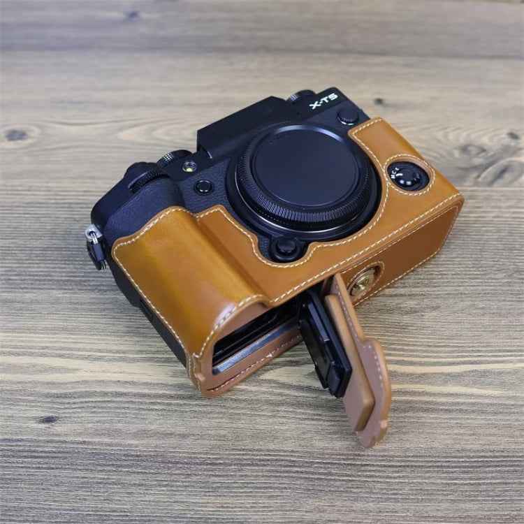 For FUJIFILM X-T5 1/4 inch Thread PU Leather Camera Half Case Base