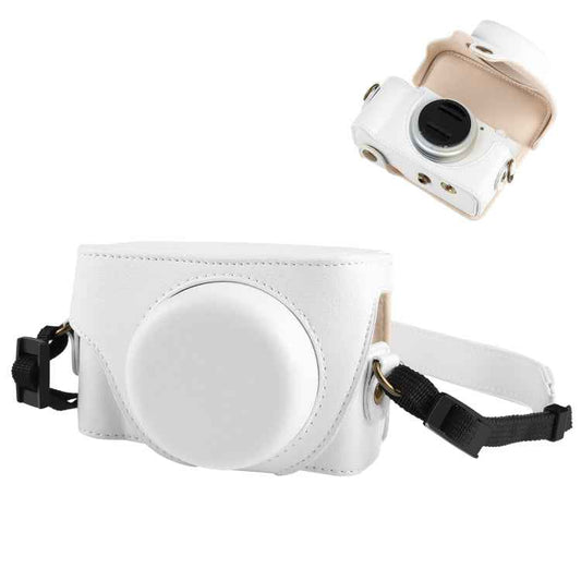 For Sony ZV-1F Vlog Camera Full Body Leather Camera Case Bag with Strap
