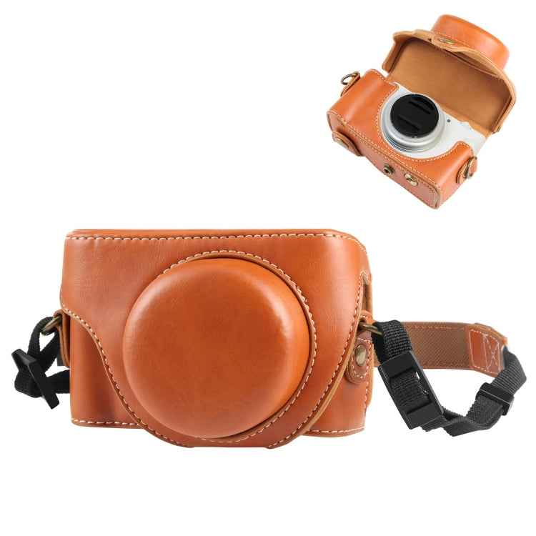 For Sony ZV-1F Vlog Camera Full Body Leather Camera Case Bag with Strap