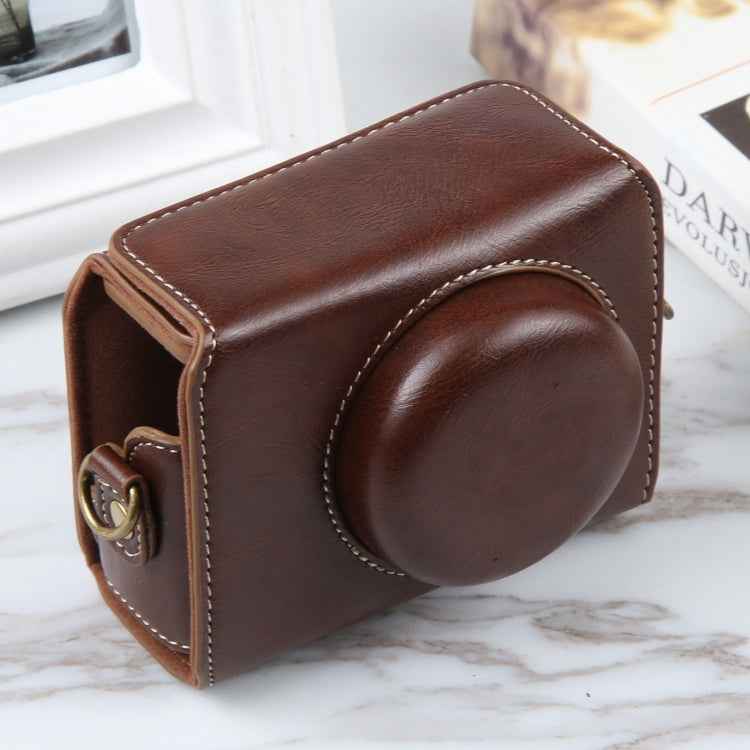 For Sony ZV-1F Vlog Camera Full Body Magnetic Leather Camera Case Bag with Strap