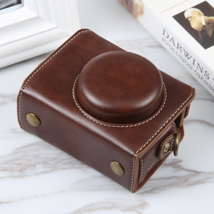 For Sony ZV-1F Vlog Camera Full Body Magnetic Leather Camera Case Bag with Strap, For Sony ZV-1F with Magnetic